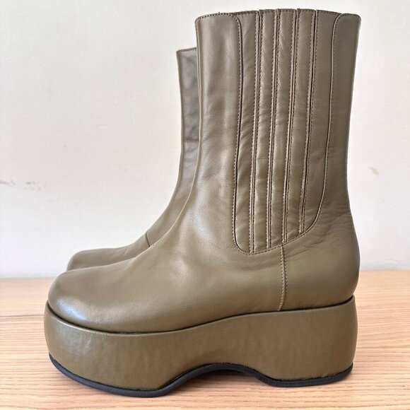 Nicole Saldana Handmade Women's Khaki Mia Boot, Size 37 (7) $640